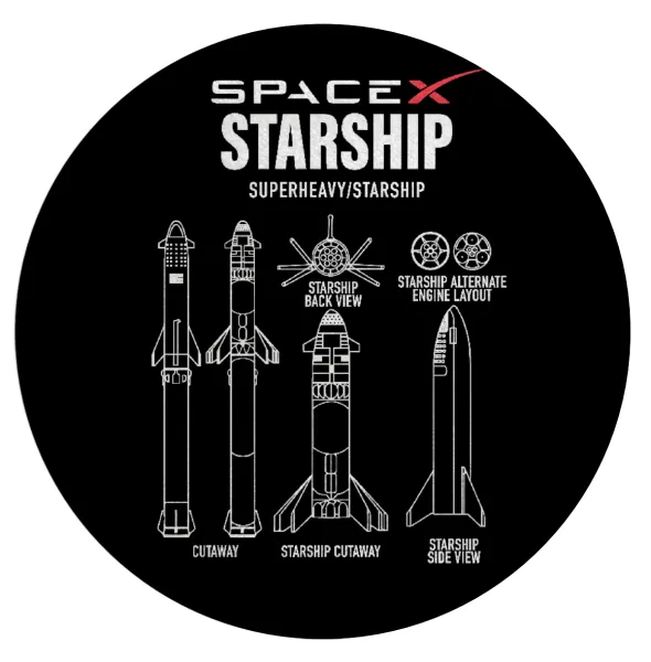 Space X — Επιφάνεια κοπής γυάλινη στρογγυλή (30cm)