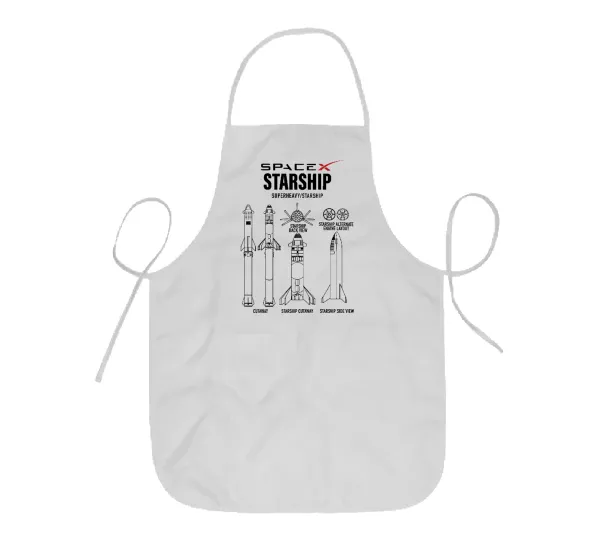 Space X — Short full-length kids' chef apron (44x62cm)