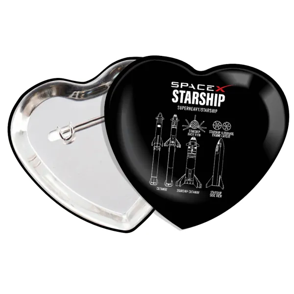 Space X — Heart pin badge (57x52mm)