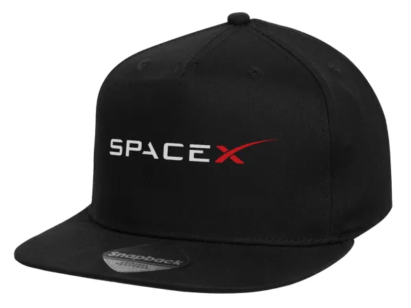 Space X — Καπέλο παιδικό Flat Snapback, Μαύρο (100% ΒΑΜΒΑΚΕΡΟ, ΠΑΙΔΙΚΟ, UNISEX, ONE SIZE)