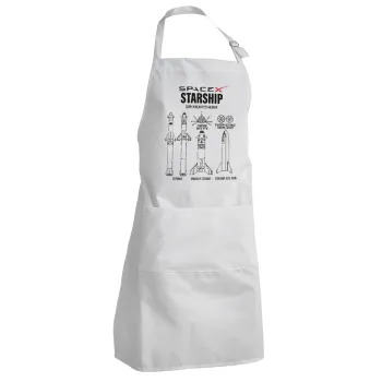 Space X, Adult Chef Apron (with sliders and 2 pockets)