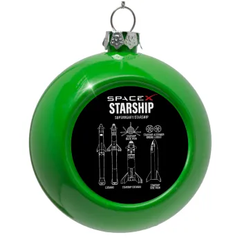 Space X, Στολίδι Χριστουγεννιάτικη μπάλα δένδρου Πράσινο 8cm