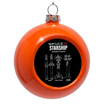 Space X, Στολίδι Χριστουγεννιάτικη μπάλα δένδρου Πορτοκαλί 8cm