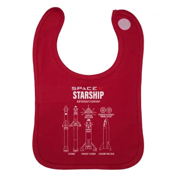 Space X, Σαλιάρα με Σκρατς Κόκκινη 100% Organic Cotton (0-18 months)