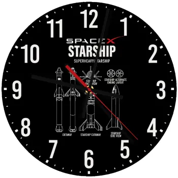 Space X, Ρολόι τοίχου ξύλινο (30cm)
