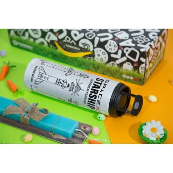 Space X, Easter candle,Travel Tumbler 2 Lids, with metal straw & cleaning brush & aromatic flat candle (30cm) (BLUE)