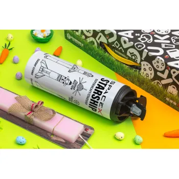 Space X, Πασχαλινή Λαμπάδα με Travel Tumbler θερμό με διπλό καπάκι (600ml, BPA free) & κερί αρωματικό πλακέ (30cm) (ΡΟΖ)