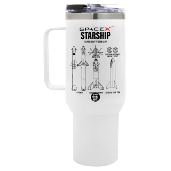 Space X, Mega Tumbler με καπάκι, διπλού τοιχώματος (θερμό) 1,2L