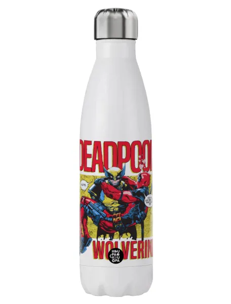 Superhero Deadpool Wolverine — Μεταλλικό παγούρι θερμός (Stainless steel), διπλού τοιχώματος, 750ml