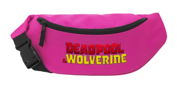 Superhero Deadpool Wolverine — Unisex waist bag (banana) in PINK color with 2 pockets