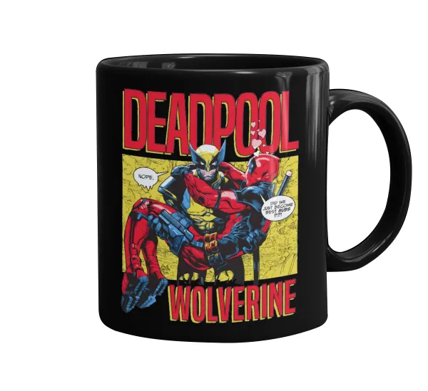Superhero Deadpool Wolverine — Mug black, ceramic, 330ml