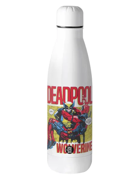 Superhero Deadpool Wolverine — Metal mug thermos (Stainless steel), 500ml