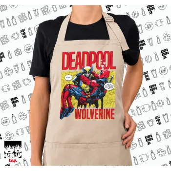 Superhero Deadpool Wolverine, Ποδιά μακριά Σεφ ολόσωμη με τσέπες SAND (ΕΝΗΛΙΚΩΝ)