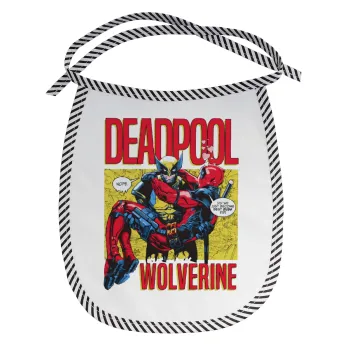 Superhero Deadpool Wolverine, Σαλιάρα μωρού αλέκιαστη με κορδόνι Μαύρη