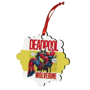 Superhero Deadpool Wolverine, Στολίδι Χριστουγεννιάτικο στολίδι snowflake ξύλινο 7.5cm