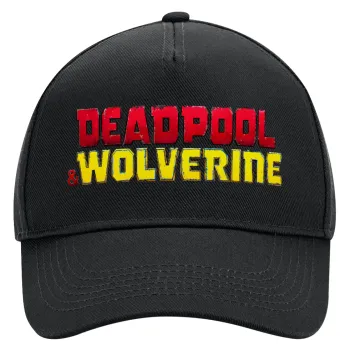 Superhero Deadpool Wolverine, Adult Ultimate Hat BLACK, (100% COTTON DRILL, ADULT, UNISEX, ONE SIZE)