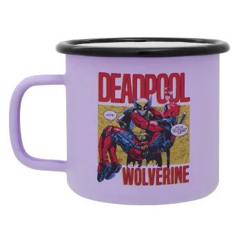 Superhero Deadpool Wolverine, Κούπα Μεταλλική εμαγιέ ΜΑΤ Light Pastel Purple 360ml