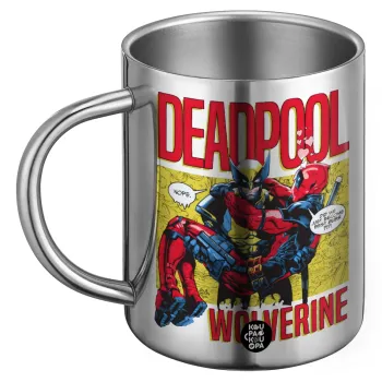Superhero Deadpool Wolverine, BIG Mug Stainless steel double wall (450ml)