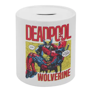 Superhero Deadpool Wolverine, Κουμπαράς πορσελάνης με τάπα