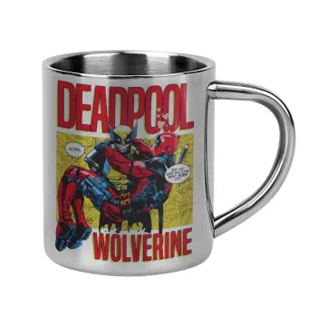 Superhero Deadpool Wolverine, Mug Stainless steel double wall 300ml