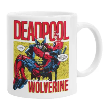 Superhero Deadpool Wolverine, Κούπα, κεραμική, 330ml