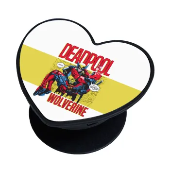 Superhero Deadpool Wolverine, Phone Holders Stand  καρδιά Μαύρο Βάση Στήριξης Κινητού στο Χέρι