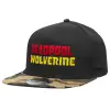 Adult Flat Snapback Hat Black/Camouflage, (100% COTTON TWILL, ADULT, UNISEX, ONE SIZE)