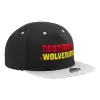 Adult Flat Snapback Hat Black/Grey, (100% COTTON TWILL, ADULT, UNISEX, ONE SIZE)