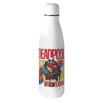 Superhero Deadpool Wolverine, Μεταλλικό παγούρι θερμός (Stainless steel), 500ml