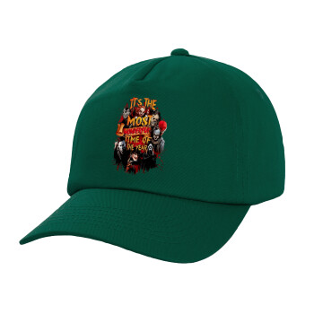 Halloween it's most wonderful time of the year, Twill Children's Cap, DARK GREEN (100% COTTON, CHILDREN, UNISEX)