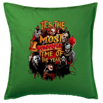 Halloween it's most wonderful time of the year, Sofa cushion Green 50x50cm includes filling