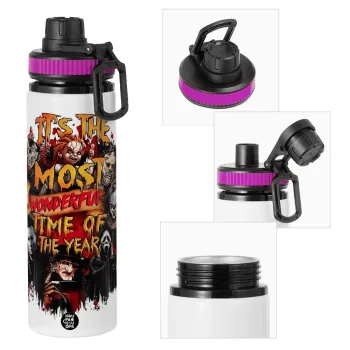 Halloween it's most wonderful time of the year, Μεταλλικό παγούρι νερού με καπάκι ασφαλείας, αλουμινίου 850ml