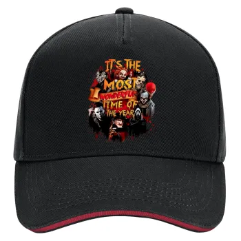 Halloween it's most wonderful time of the year, DRILL Καπέλο Ενηλίκων Ultimate ΜΑΥΡΟ/ΚΟΚΚΙΝΟ, (100% ΒΑΜΒΑΚΕΡΟ, ΕΝΗΛΙΚΩΝ, UNISEX, ONE SIZE)