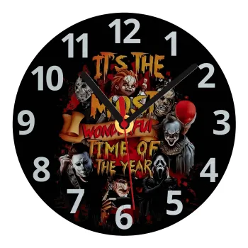 Halloween it's most wonderful time of the year, Ρολόι τοίχου γυάλινο (20cm)