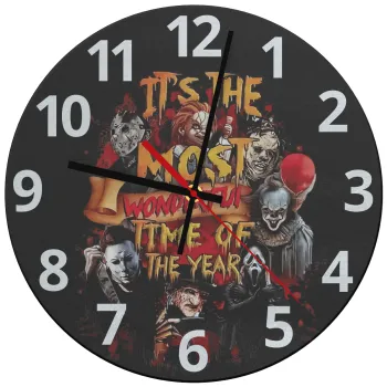 Halloween it's most wonderful time of the year, Ρολόι τοίχου γυάλινο (30cm)