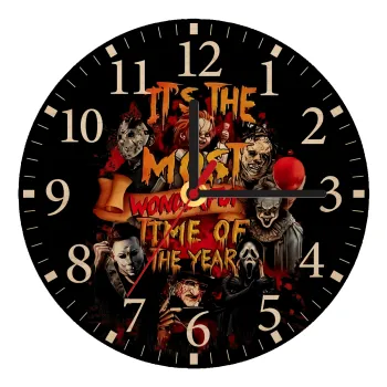 Halloween it's most wonderful time of the year, Ρολόι τοίχου ξύλινο plywood (20cm)