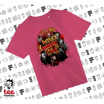 Halloween it's most wonderful time of the year, ΡΟΖ παιδικό T-Shirt από 100% βαμβάκι, για κάθε μέρα. Vegan & OEKO-TEX πιστοποιημένο.