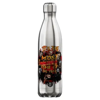 Halloween it's most wonderful time of the year, Μεταλλικό παγούρι θερμός Inox (Stainless steel), διπλού τοιχώματος, 750ml