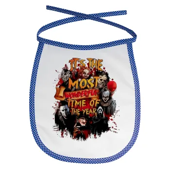 Halloween it's most wonderful time of the year, Σαλιάρα μωρού αλέκιαστη με κορδόνι Μπλε