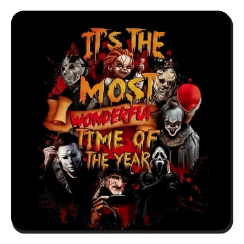 Halloween it's most wonderful time of the year, Τετράγωνο μαγνητάκι ξύλινο 9x9cm