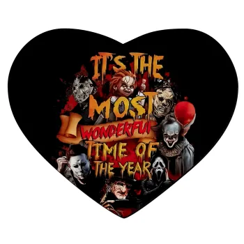 Halloween it's most wonderful time of the year, Mousepad heart 23x20cm