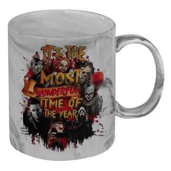 Halloween it's most wonderful time of the year, Κούπα κεραμική, marble style (μάρμαρο), 330ml