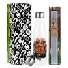 Easter candle, metallic white thermos bottle (500ml) & aromatic flat candle (30cm) (GRAY)