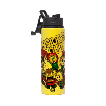 Halloween Inside out, Metallic water bottle with safety lid, 850ml aluminum