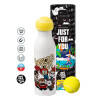 Tennis ball Metal mug thermos White, double wall, 550ml