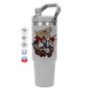 GREY color, 890ml (30oz) stainless Steel Tumbler with Handle