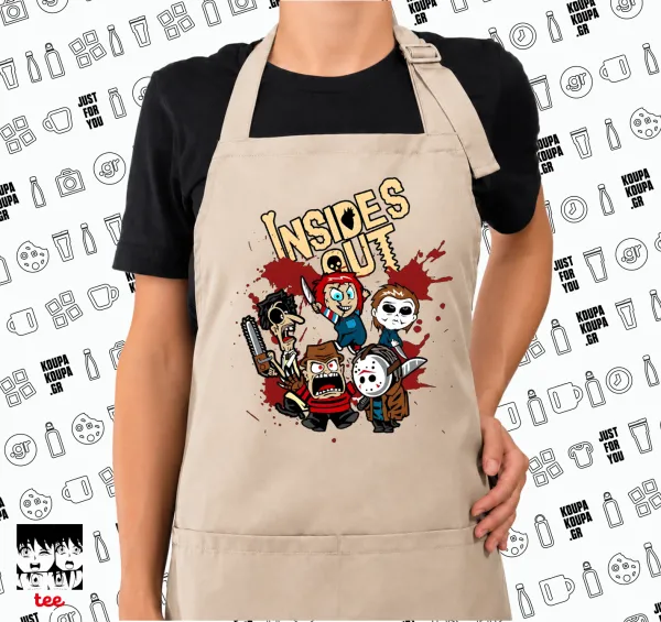 Halloween Inside out — SAND Ποδιά μαγειρικής μακριά Σεφ ολόσωμη με τσέπες (ΕΝΗΛΙΚΩΝ, SAND, ONE SIZE)