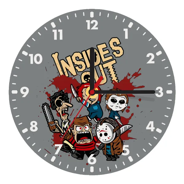 Halloween Inside out — Ρολόι τοίχου ξύλινο (20cm)