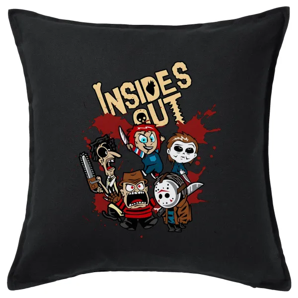 Halloween Inside out — Μαξιλάρι καναπέ Μαύρο 100% βαμβάκι, περιέχεται το γέμισμα (50x50cm)