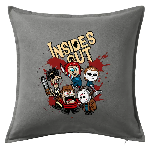 Halloween Inside out — Μαξιλάρι καναπέ Γκρι 100% βαμβάκι, περιέχεται το γέμισμα (50x50cm)